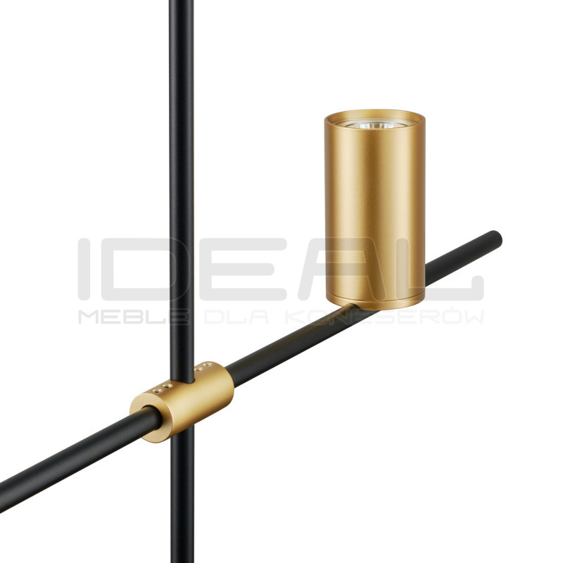 Lampa wisząca pozioma Modern Mid-Century LUNGO czarno złota 135 cm