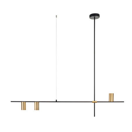Lampa wisząca pozioma Modern Mid-Century LUNGO czarno złota 135 cm