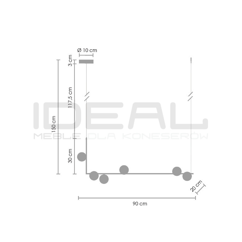 Lampa wisząca SIMPLY czarna 90 cm