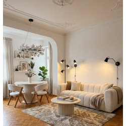 Stół okrągły Roma biały 100 cm MDF Melamina