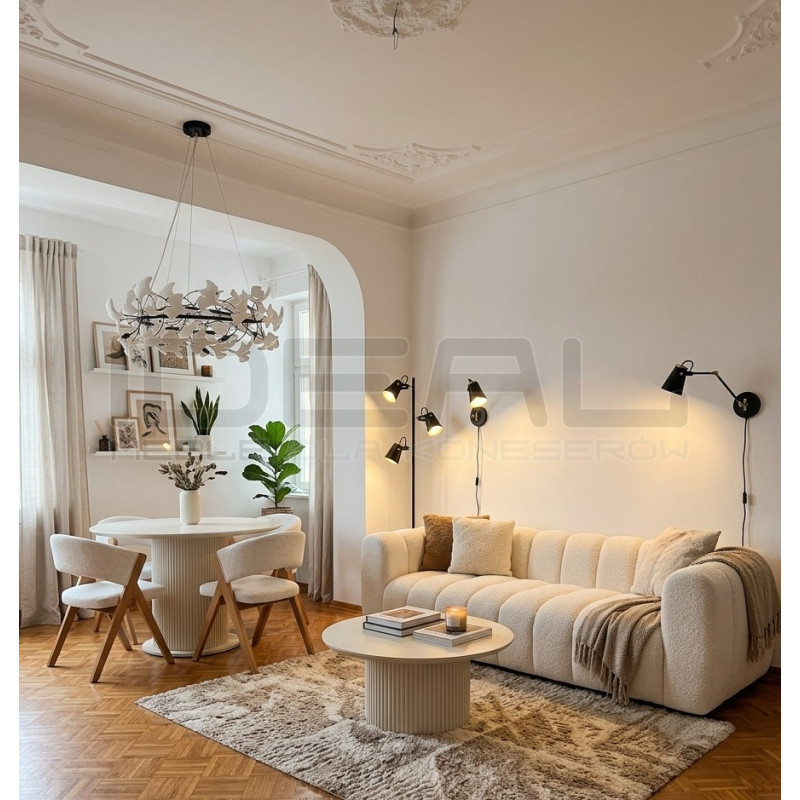 Stół okrągły Roma biały 100 cm MDF Melamina