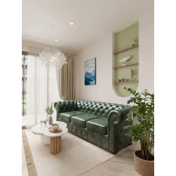 Sofa Chesterfield Classic skóra naturalna 3 osobowa