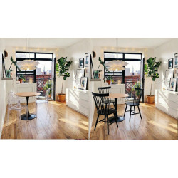 Drewniane krzesło patyczak Tulno czarne | IdealMeble.pl