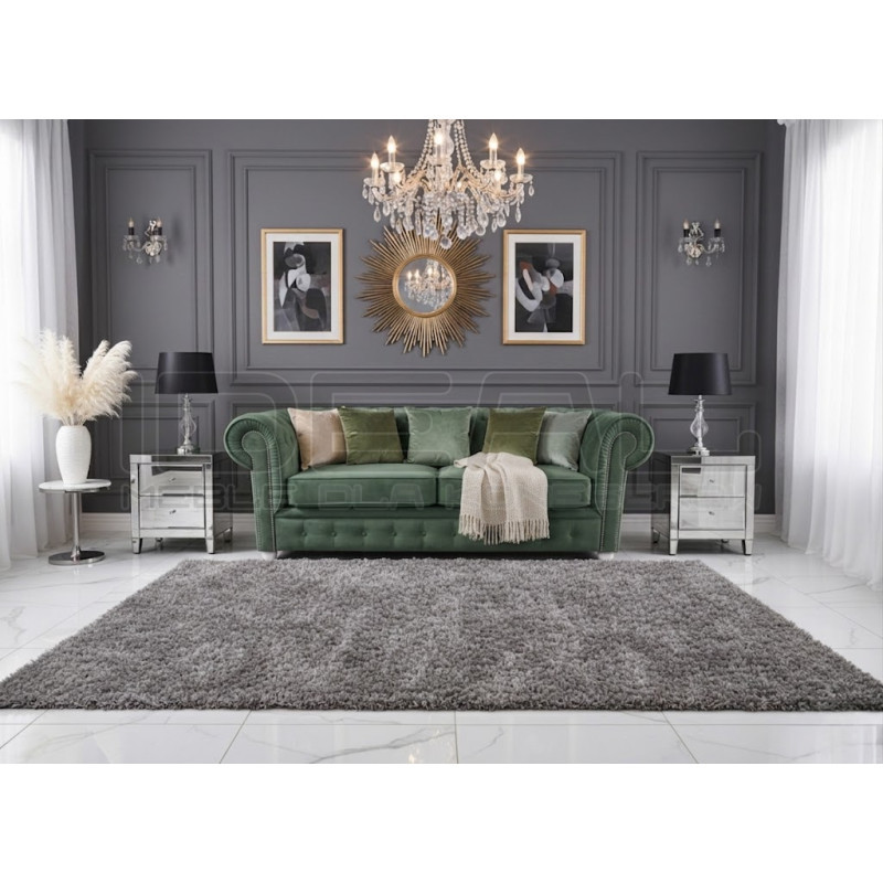 Pikowana Sofa Chesterfield March z kryształkami 3 os.