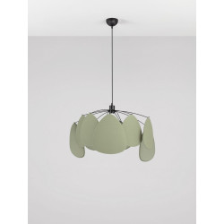 Lampa Wisząca Vela | Lniana | E27 | Beż / Zielony / Morela