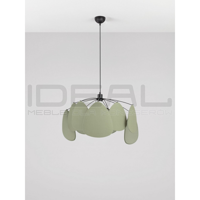 Lampa Wisząca Vela | Lniana | E27 | Beż / Zielony / Morela