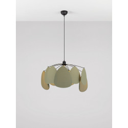 Lampa Wisząca Vela | Lniana | E27 | Beż / Zielony / Morela