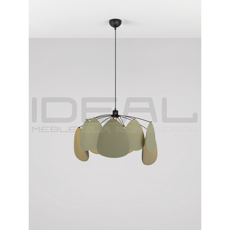 Lampa Wisząca Vela | Lniana | E27 | Beż / Zielony / Morela