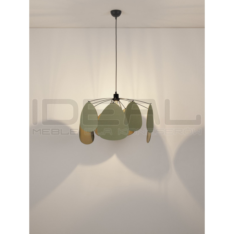 Lampa Wisząca Vela | Lniana | E27 | Beż / Zielony / Morela
