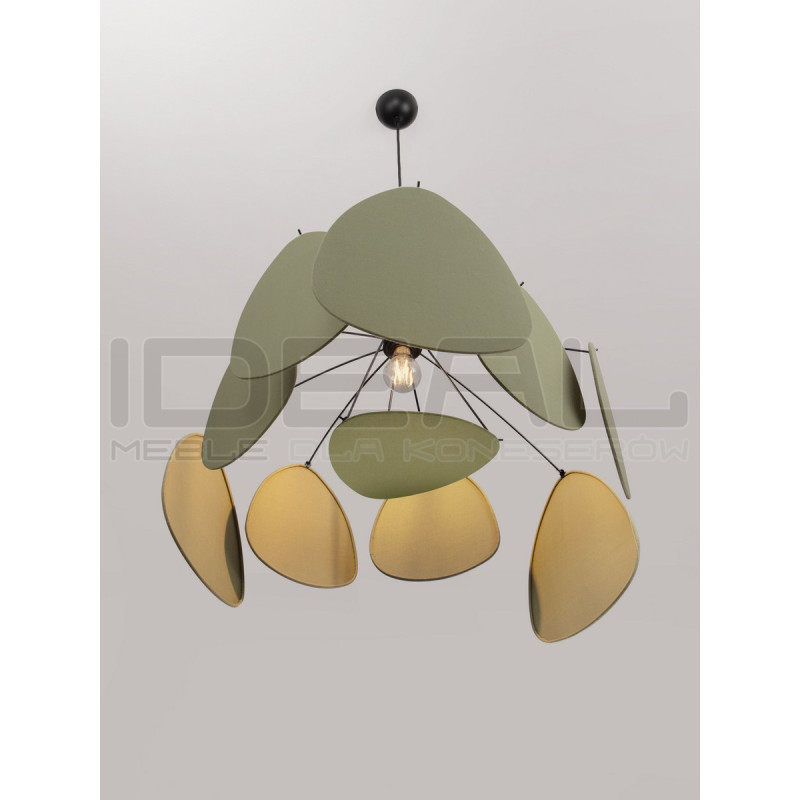 Lampa Wisząca Vela | Lniana | E27 | Beż / Zielony / Morela