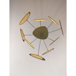 Lampa Wisząca Vela | Lniana | E27 | Beż / Zielony / Morela