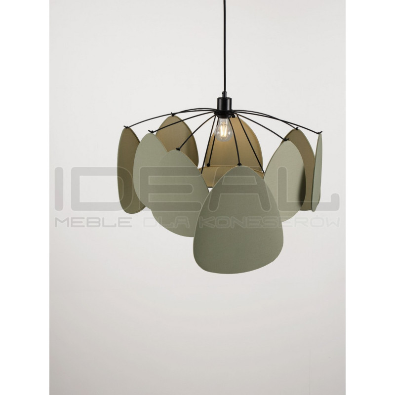 Lampa Wisząca Vela | Lniana | E27 | Beż / Zielony / Morela