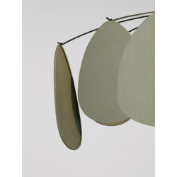 Lampa Wisząca Vela | Lniana | E27 | Beż / Zielony / Morela