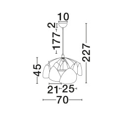 Lampa Wisząca Vela | Lniana | E27 | Beż / Zielony / Morela