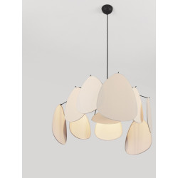 Lampa Wisząca Vela | Lniana | E27 | Beż / Zielony / Morela