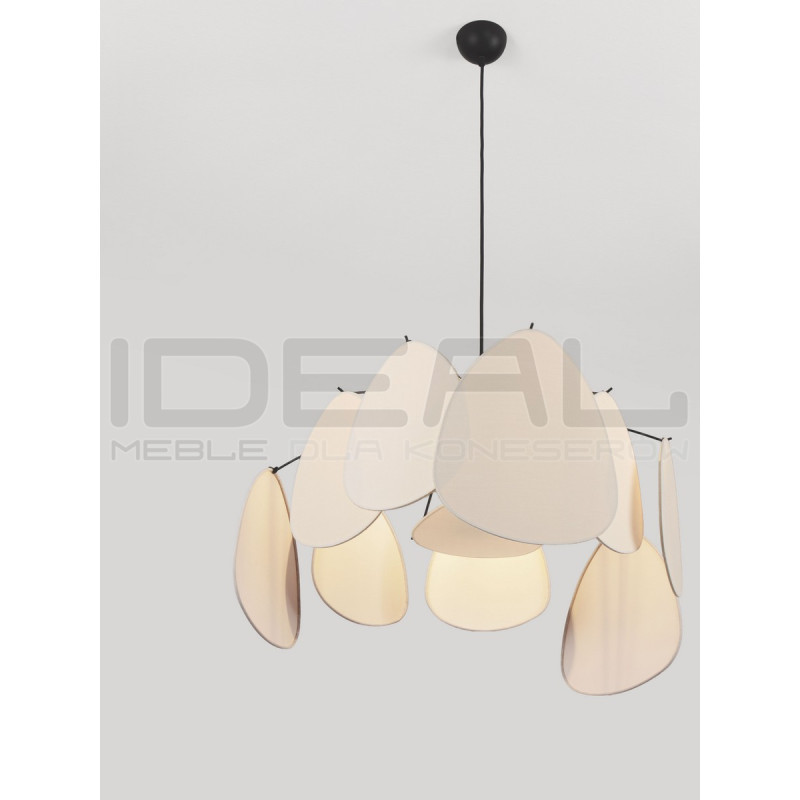 Lampa Wisząca Vela | Lniana | E27 | Beż / Zielony / Morela