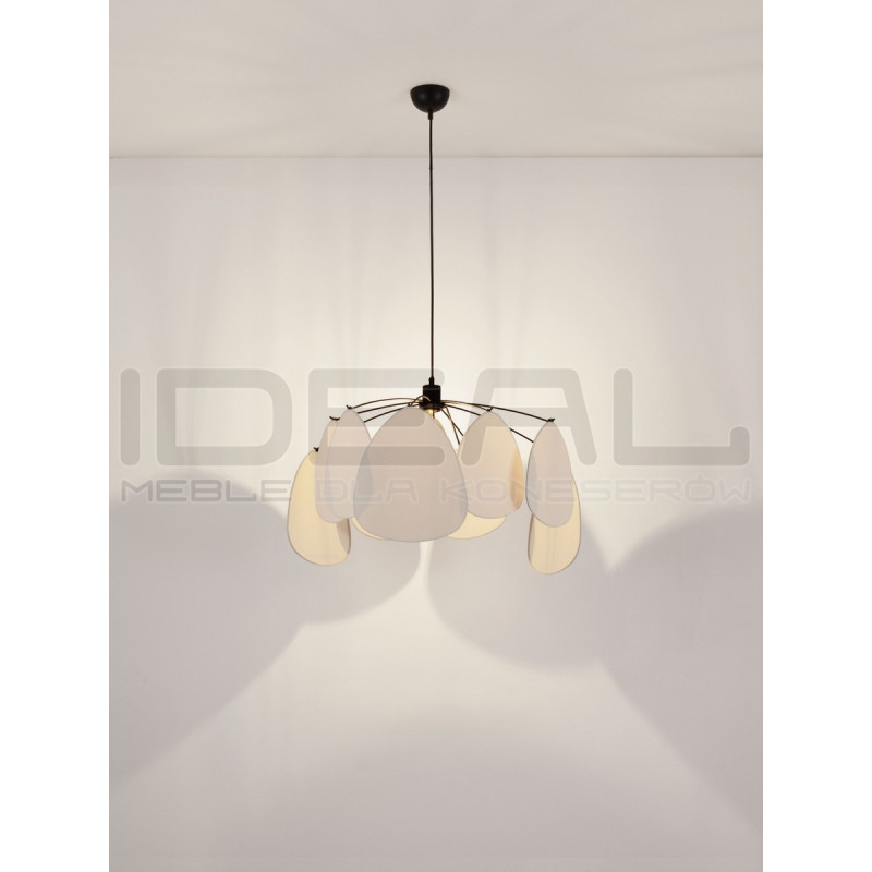 Lampa Wisząca Vela | Lniana | E27 | Beż / Zielony / Morela