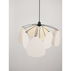 Lampa Wisząca Vela | Lniana | E27 | Beż / Zielony / Morela