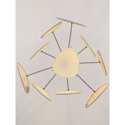 Lampa Wisząca Vela | Lniana | E27 | Beż / Zielony / Morela