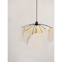 Lampa Wisząca Vela | Lniana | E27 | Beż / Zielony / Morela