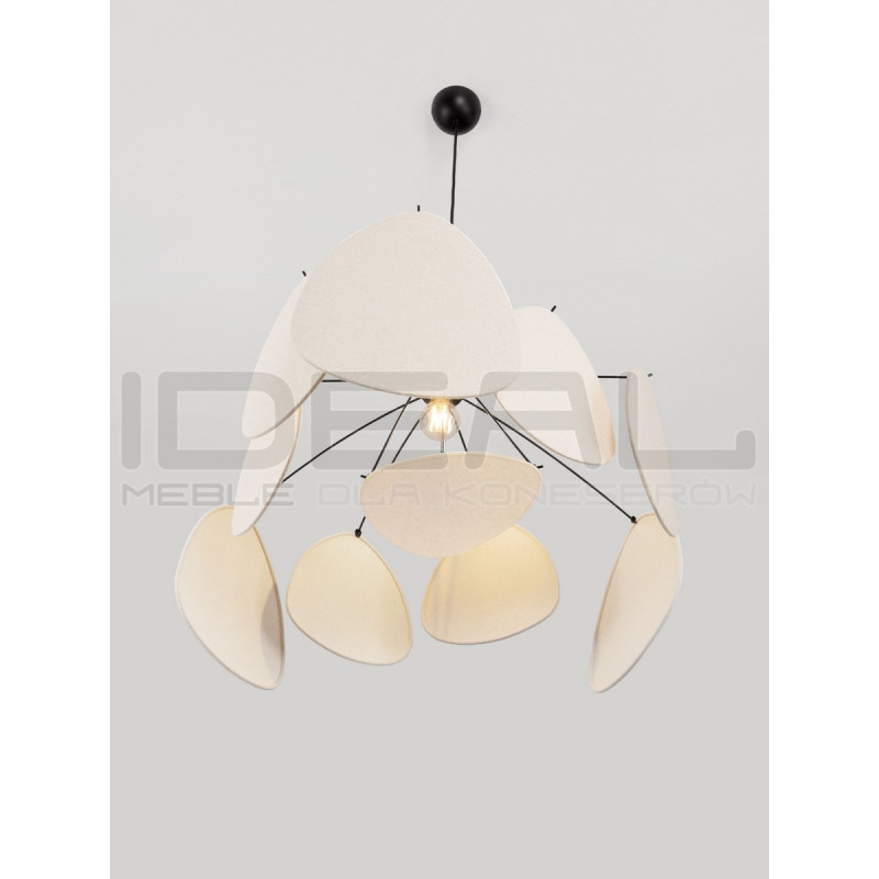 Lampa Wisząca Vela | Lniana | E27 | Beż / Zielony / Morela