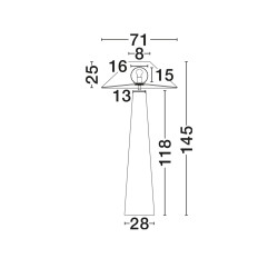Lampa podłogowa BRAID IP65 czarna/beżowa 145 cm – taras i ogród