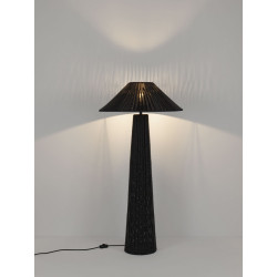 Lampa podłogowa BRAID IP65 czarna/beżowa 145 cm – taras i ogród