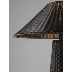 Lampa podłogowa BRAID IP65 czarna/beżowa 145 cm – taras i ogród