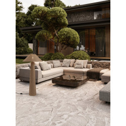 Lampa podłogowa BRAID IP65 czarna/beżowa 145 cm – taras i ogród