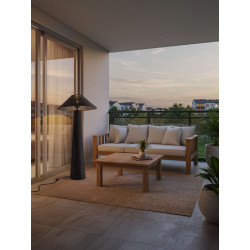 Lampa podłogowa BRAID IP65 czarna/beżowa 145 cm – taras i ogród