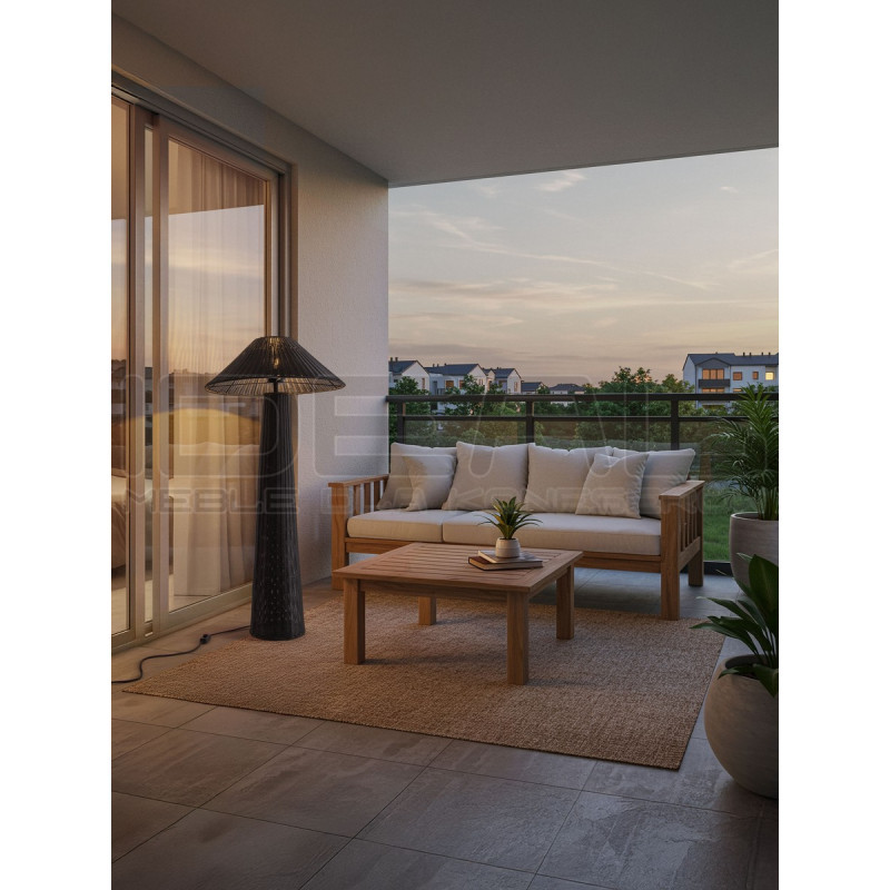 Lampa podłogowa BRAID IP65 czarna/beżowa 145 cm – taras i ogród