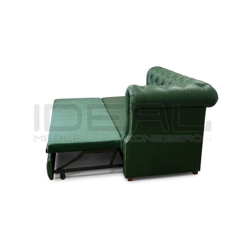 Leżanka chesterfield rozkładana Marady skóra naturalna 4 os.