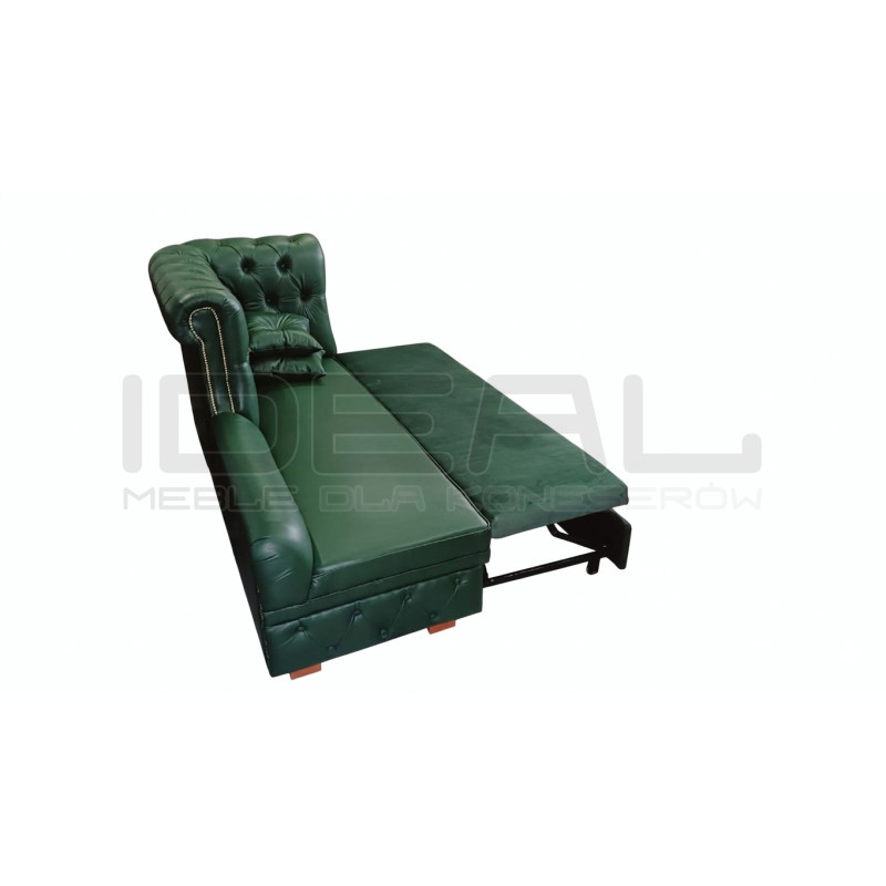 Leżanka chesterfield rozkładana Marady skóra naturalna 4 os.