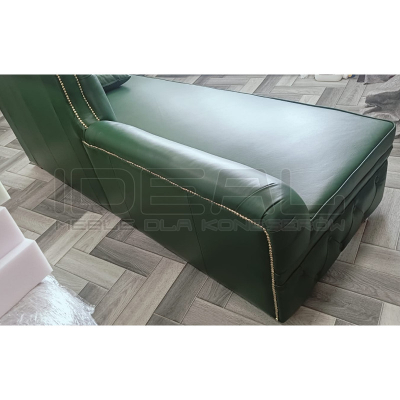 Leżanka chesterfield rozkładana Marady skóra naturalna 4 os.