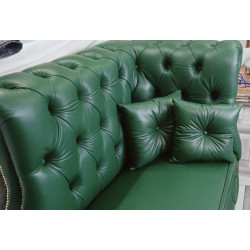 Leżanka chesterfield rozkładana Marady skóra naturalna 4 os.