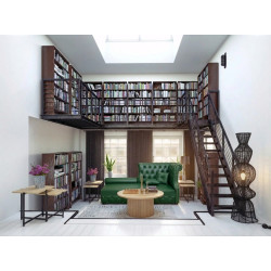 Stolik z lamelami japandi Alare okrągły | IdealMeble.pl