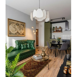 Lampa Wisząca Vela | Lniana | E27 | Beż / Zielony / Morela