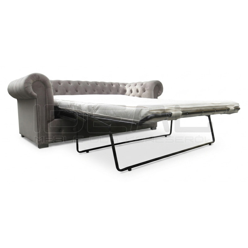 Sofa rozkładana chesterfield glamour March z funkcją spania codziennego 3 os.