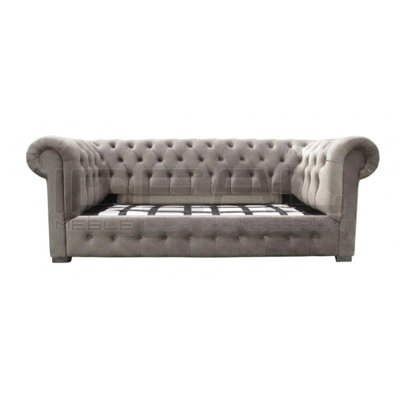 Sofa rozkładana chesterfield glamour March z funkcją spania codziennego 3 os.