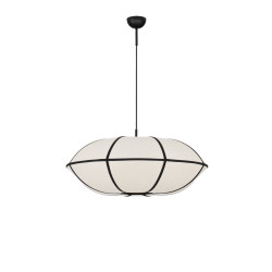 Lampa Wisząca Lniana Natural Blossom 70cm | Styl Japandi i Boho