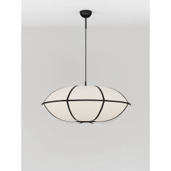 Lampa Wisząca Lniana Natural Blossom 70cm | Styl Japandi i Boho