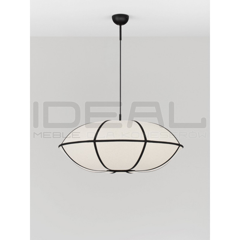 Lampa Wisząca Lniana Natural Blossom 70cm | Styl Japandi i Boho