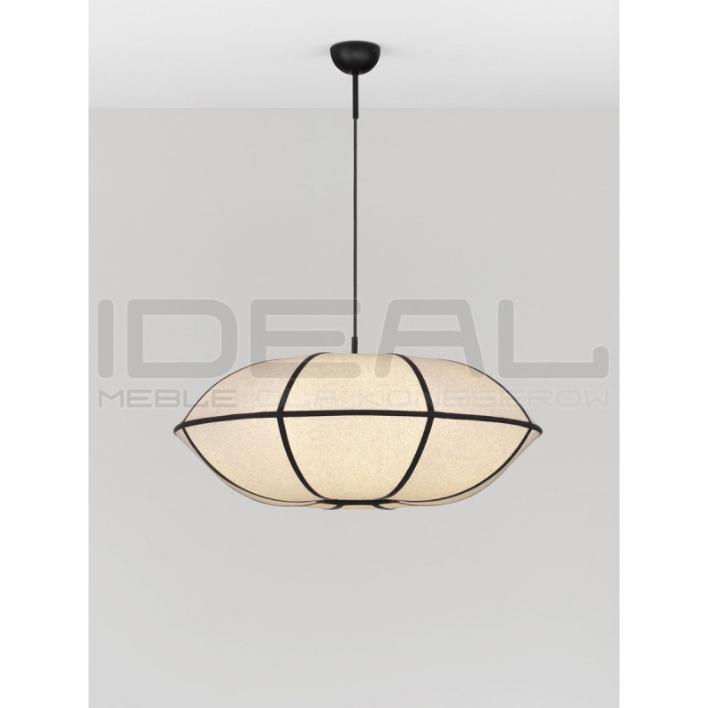 Lampa Wisząca Lniana Natural Blossom 70cm | Styl Japandi i Boho
