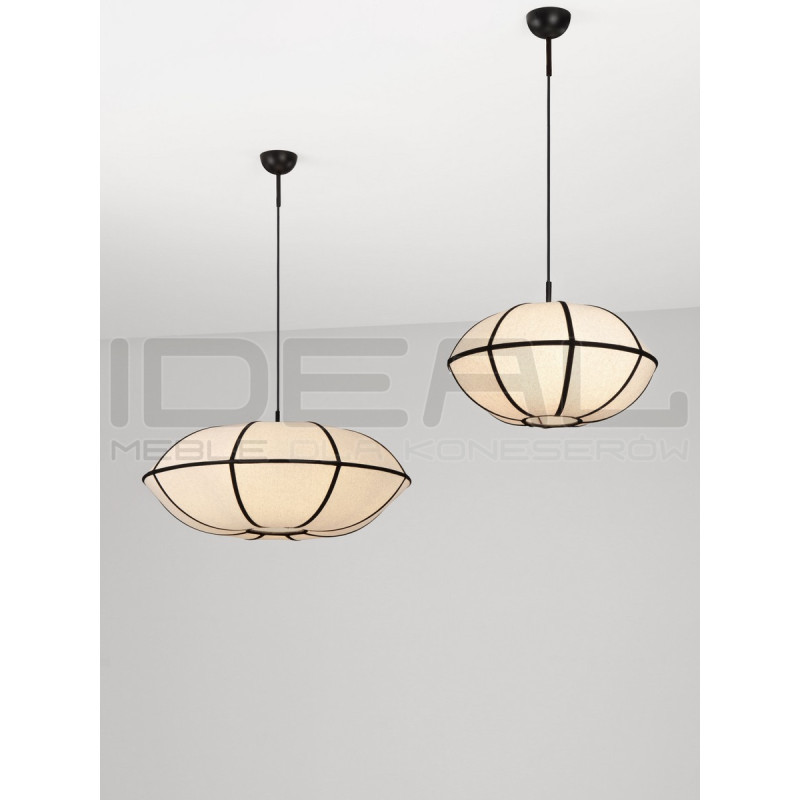 Lampa Wisząca Lniana Natural Blossom 70cm | Styl Japandi i Boho