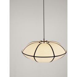 Lampa Wisząca Lniana Natural Blossom 70cm | Styl Japandi i Boho