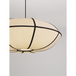 Lampa Wisząca Lniana Natural Blossom 70cm | Styl Japandi i Boho