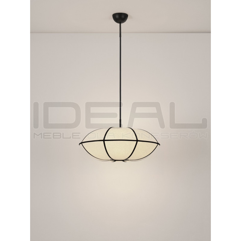 Lampa Wisząca Lniana Natural Blossom 70cm | Styl Japandi i Boho