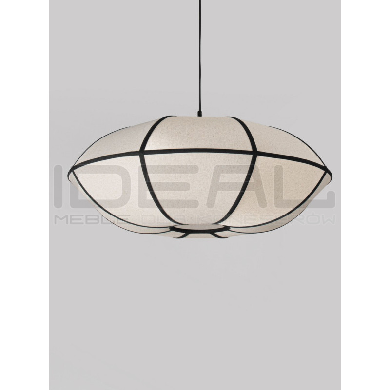Lampa Wisząca Lniana Natural Blossom 70cm | Styl Japandi i Boho