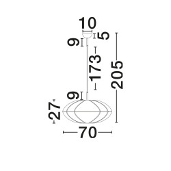 Lampa Wisząca Lniana Natural Blossom 70cm | Styl Japandi i Boho