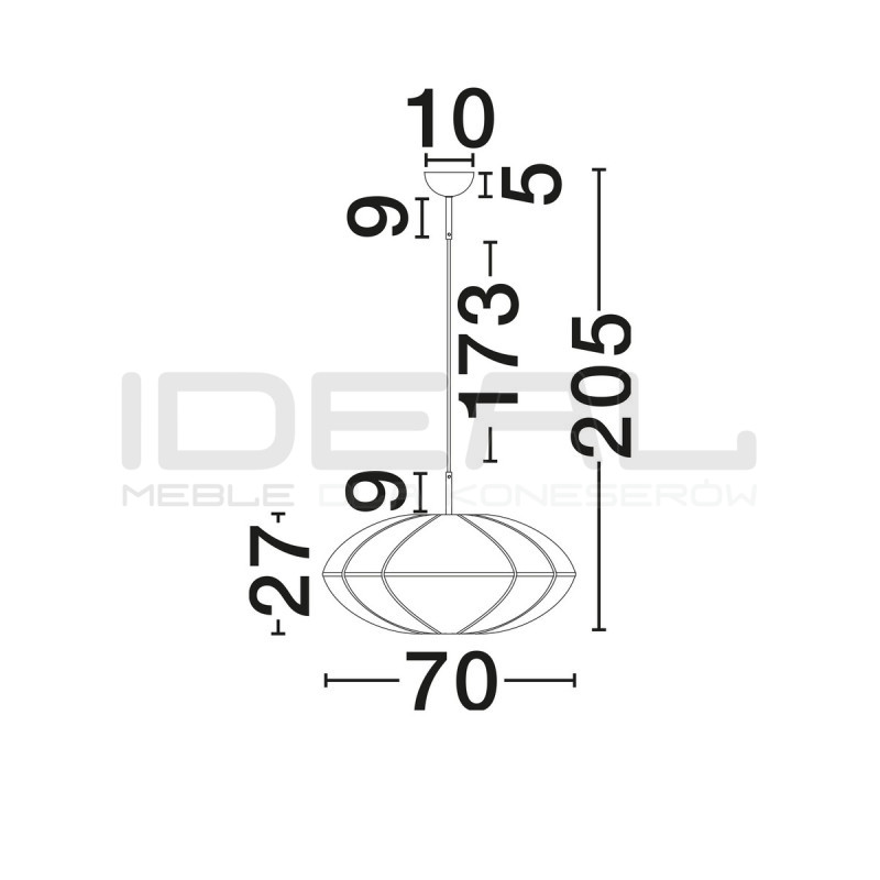 Lampa Wisząca Lniana Natural Blossom 70cm | Styl Japandi i Boho